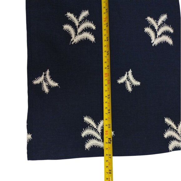 Navy & White Wide-Leg Embroidered Pants By Elie Tahari  Womens Size M. NWT. - Picture 7 of 7